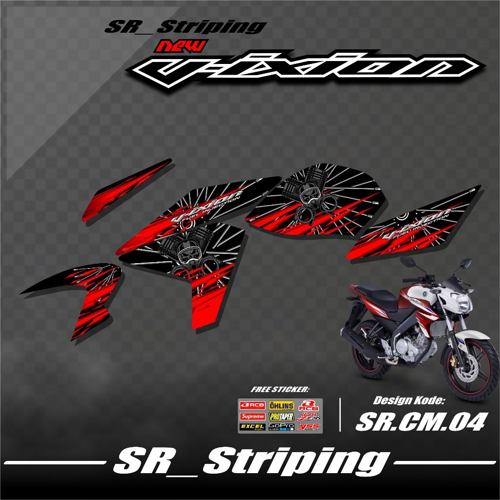 Striping Vixion New / Stiker Vixion New / Variasi Vixion Vixion NVL ( KEREN ) Anti Luntur Gratis Sti