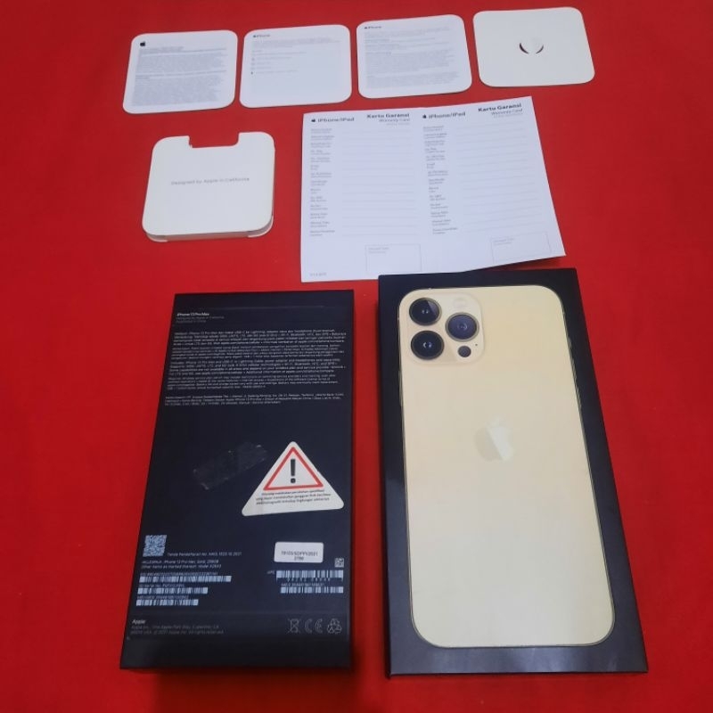 dus box iphone 13 pro max gold original 100 % copotan ibox lengkap manual book