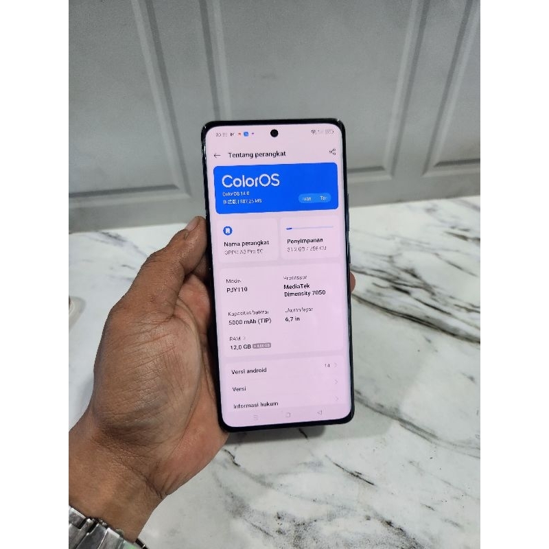 oppo a3 pro 5g global ram 12/256 gb second like new