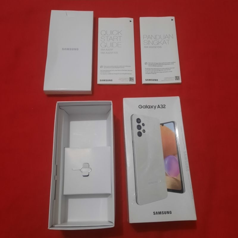 dus box samsung galaxy a32 putih original 100% copotan sein lengkap manual book