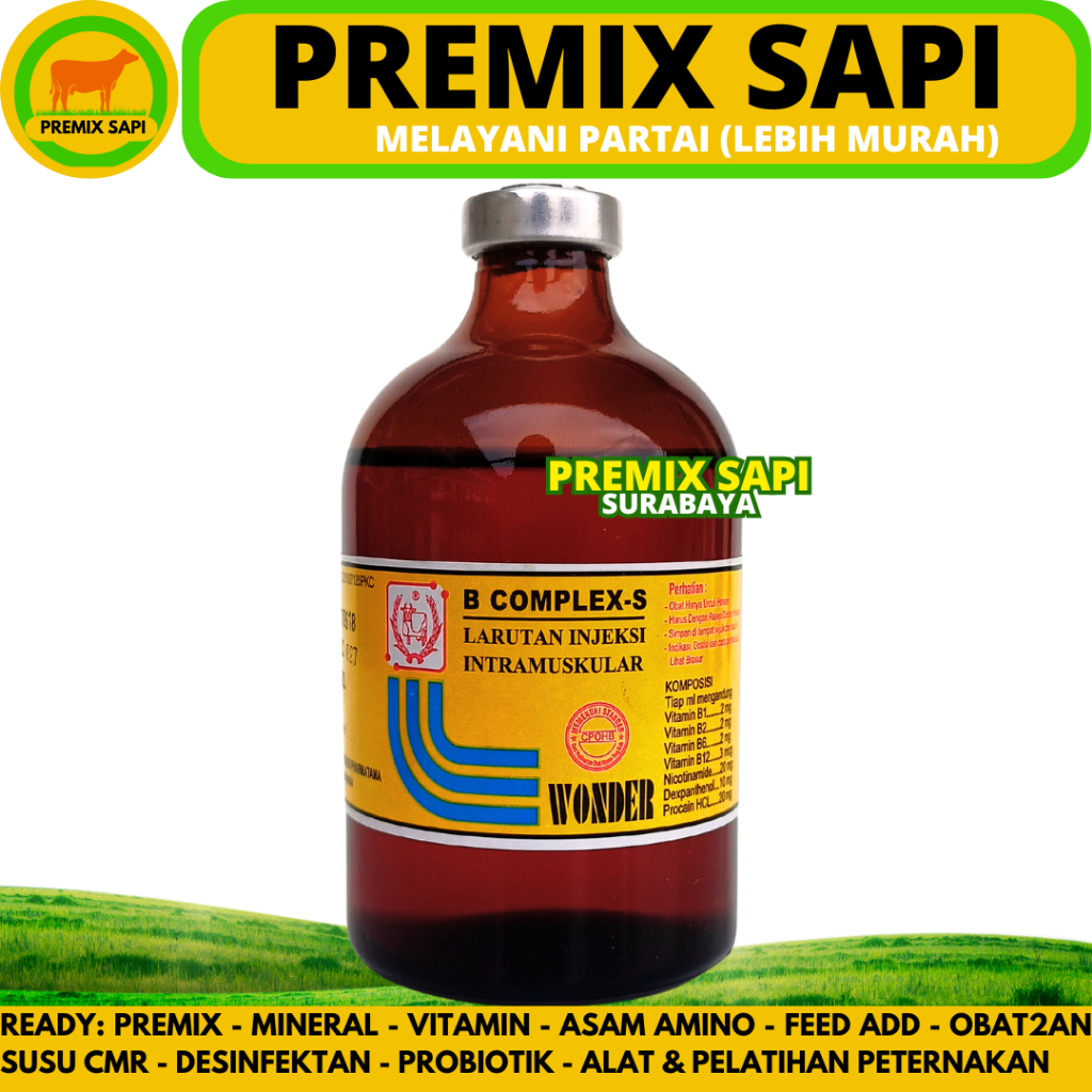 Vitamin B COMPLEX S SUPER WONDER 100 ml - Vitamin B Complex Super 100 ml - Vit B Komplek Hewan - B