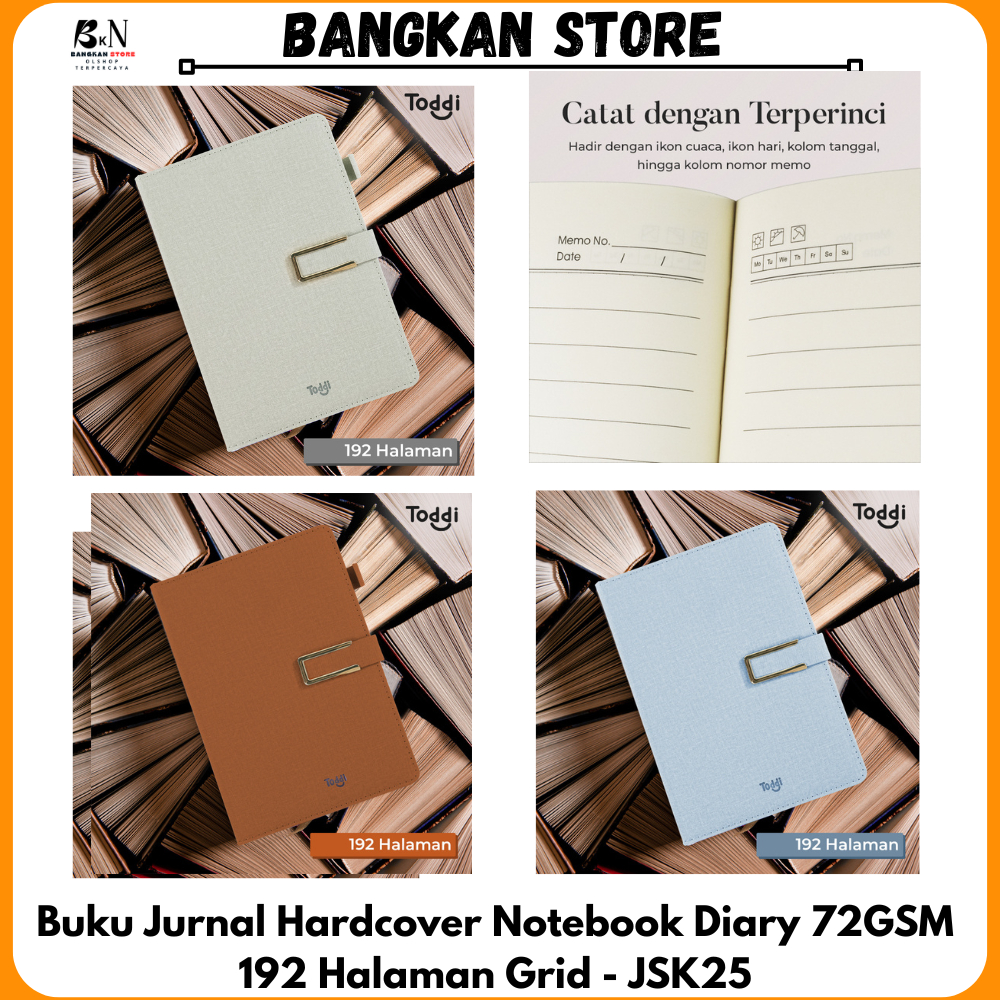 

Buku Jurnal Hardcover Notebook Diary 72GSM 192 Halaman Grid / Buku Catatan