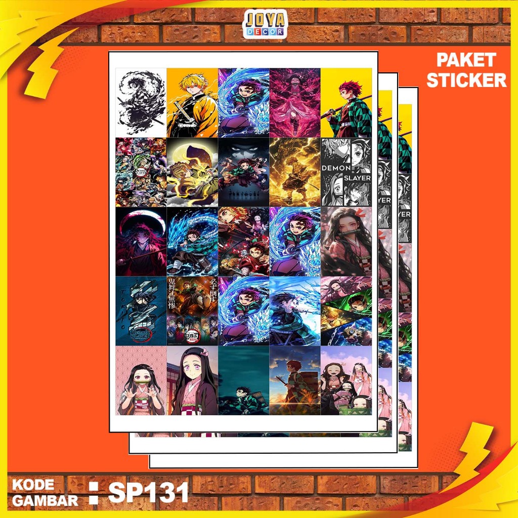 GAMBAR STICKER DEMON SLAYER / STIKER DEMON SLAYER / PAKET STIKER DEMON SLAYER PER 25 PCS / KODESP131
