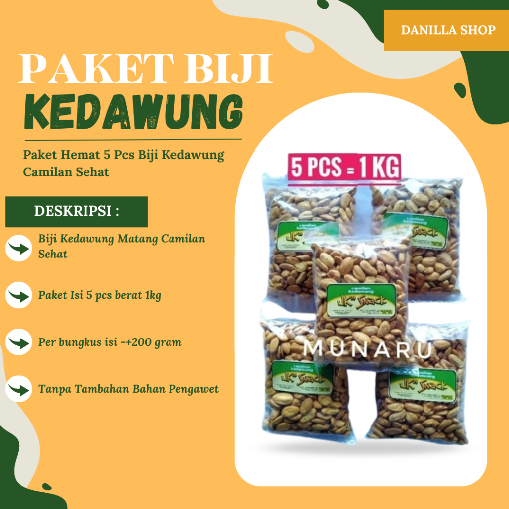 

Paket Hemat 5 Pcs Biji Kedawung Camilan Sehat Premium