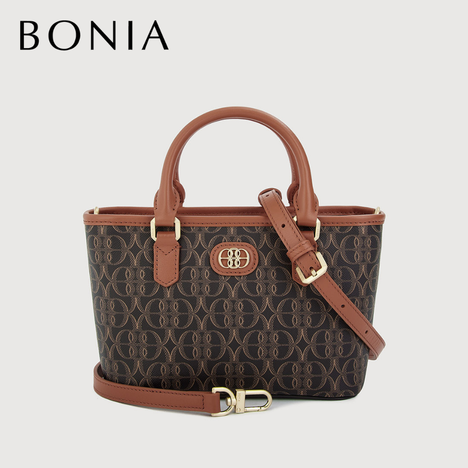 Bonia - La Luna Monogram Tote Bag Caramel