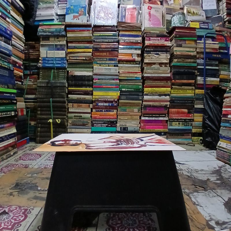 

lukisan cat minyak size tinggi 40cm lebar 27cm