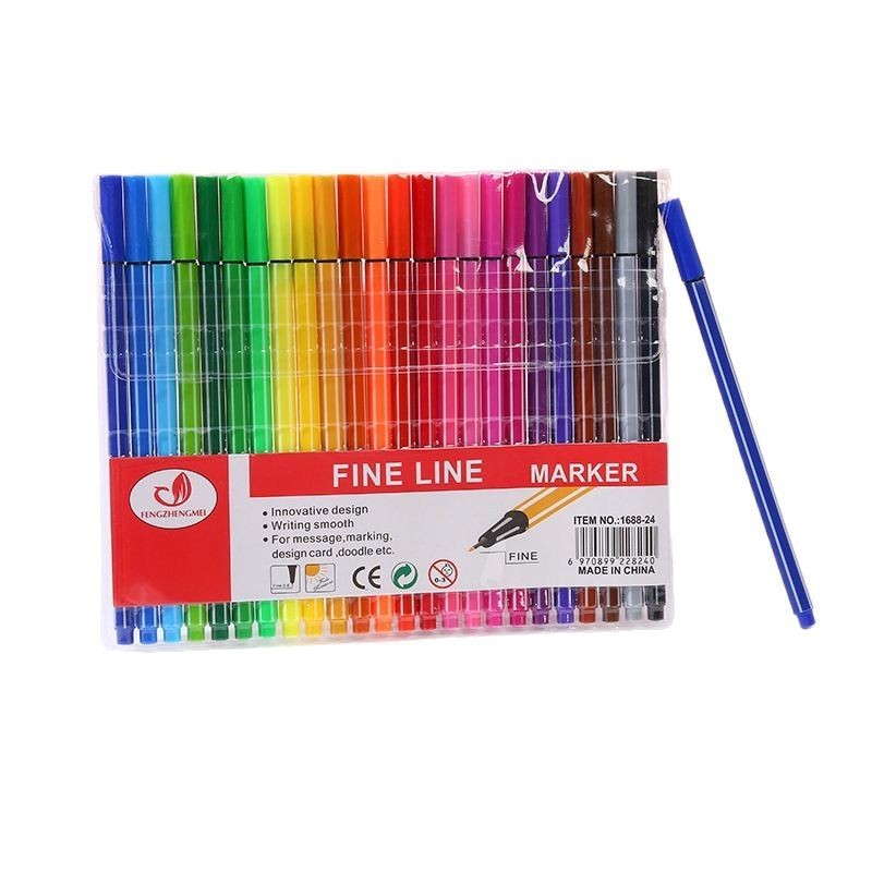 

24Pcs Warna Spidol Fineliner Manga, Spidol Tahan Air untuk Sketsa Pigma Micron, Perlengkapan Seni pens