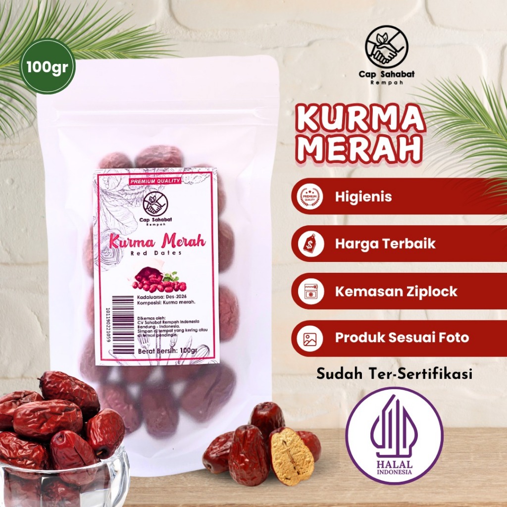 

100gr Kurma Merah / Red Dates / Angco / Rempah / JSR 100% PREMIUM QUALITY