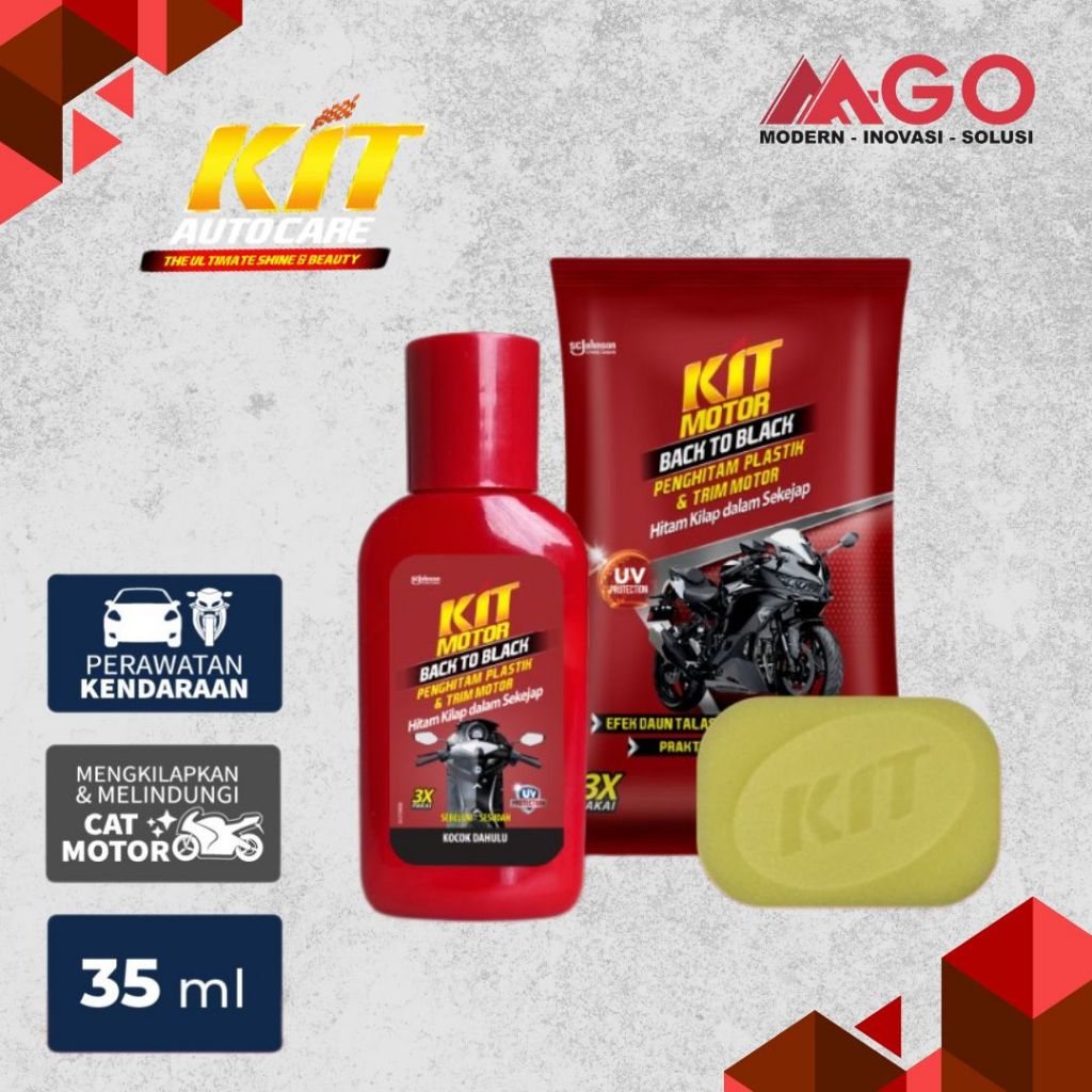 KIT Motor Back To Black Starter Pack 35ml + Sponge / Kit Back To Black / Penghitam Body Motor + Busa