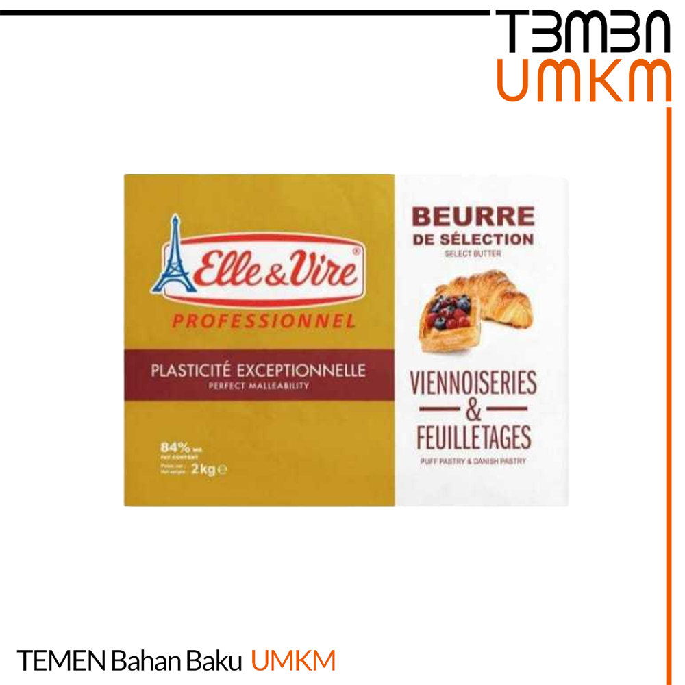 

Elle & Vire Butter Sheet 84% Fat Extra Dry 2kg - Butter untuk Pastry Croissant