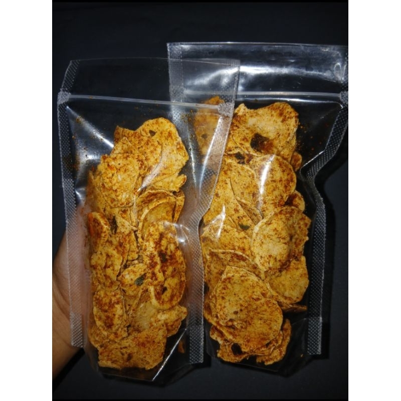 

Basreng koin pedas daun jeruk kemasan 60gr