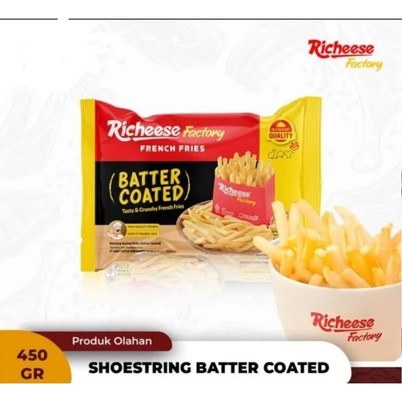 

Richeese shoestring butter coated 450gr, kentang goreng renyah dilapisi butter