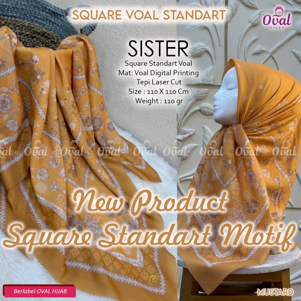 S4 Standart Voal 110 x110 SISTER by Oval Hijab (eksklusif)
