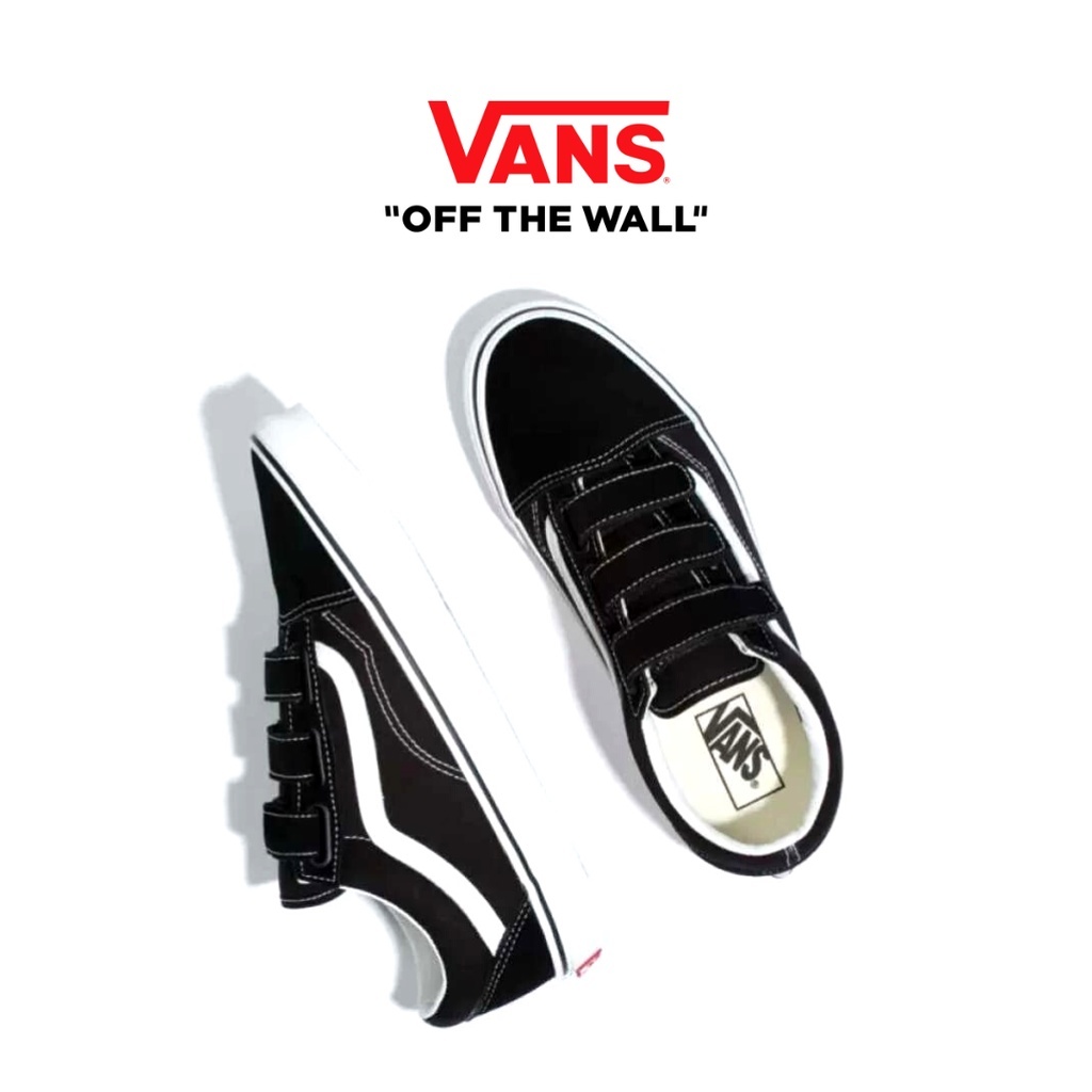 Vans Old Skool Velcro Black White