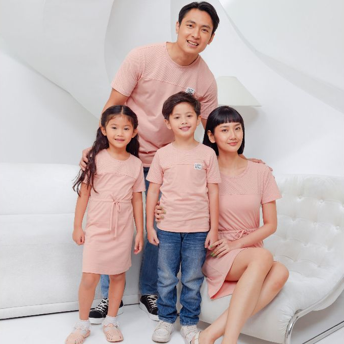 X EIGHT Ferian T-Shirts Couple Family - Kaos Tekstur Baju Kembaran Keluarga