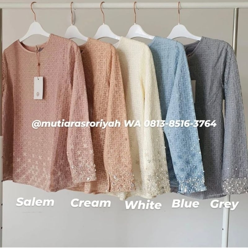 READY STOCK Anasya Top Ria Miranda Signature x Galeries Lafatte Lace Payet Beads Mewah Riamiranda