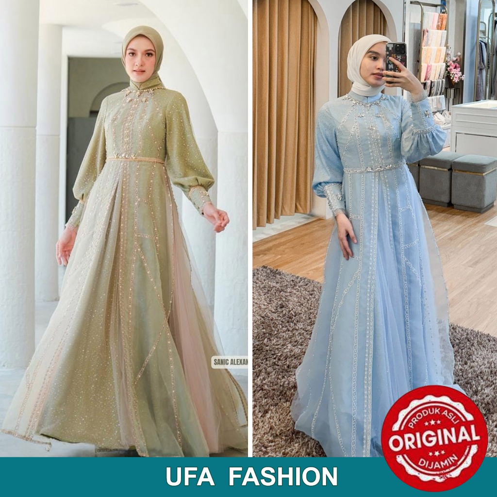 SANIC ALEXANDER Machiko Dress pesta premium, Gamis pesta mewah, Baju kondangan mewah elegan