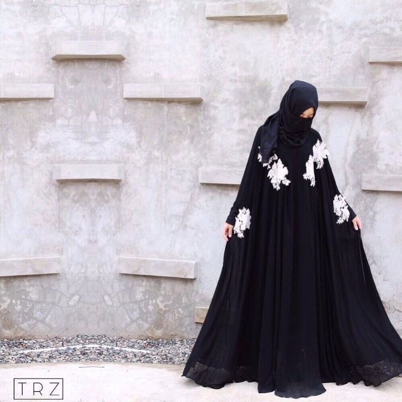 set abaya auntum batwing plus inner black by trz.her PL Preloved