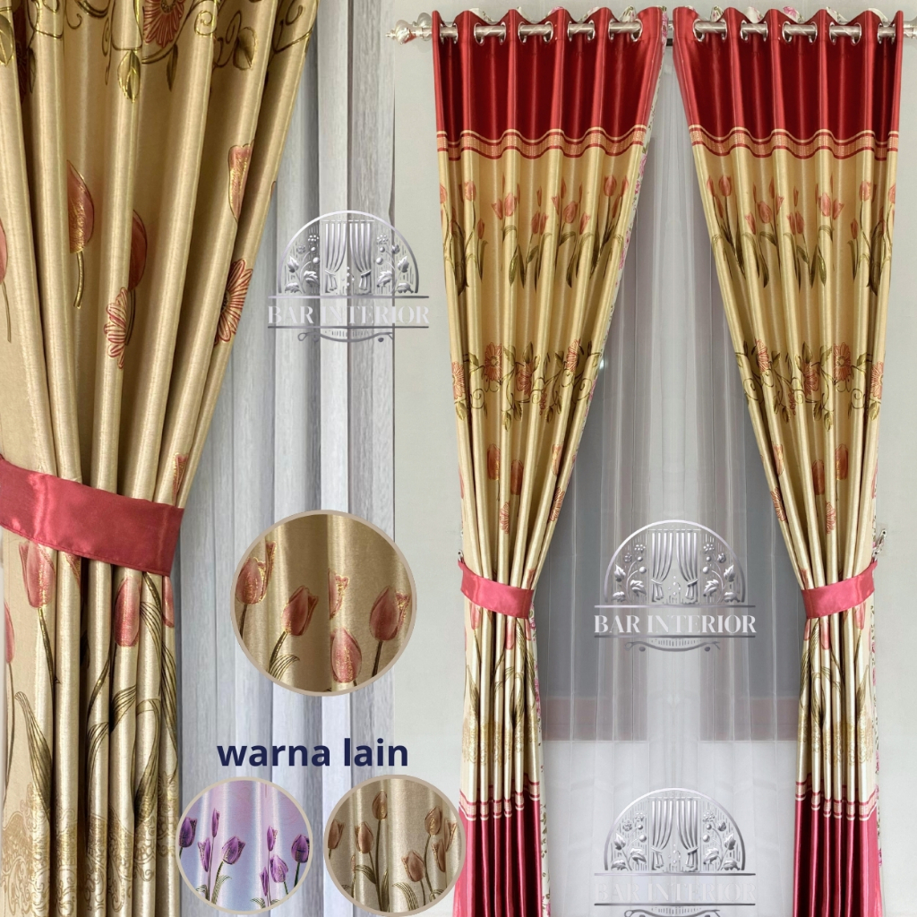 gorden jendela aesthetic panjang 200cm 230cm 250cm bisa costume ukuran