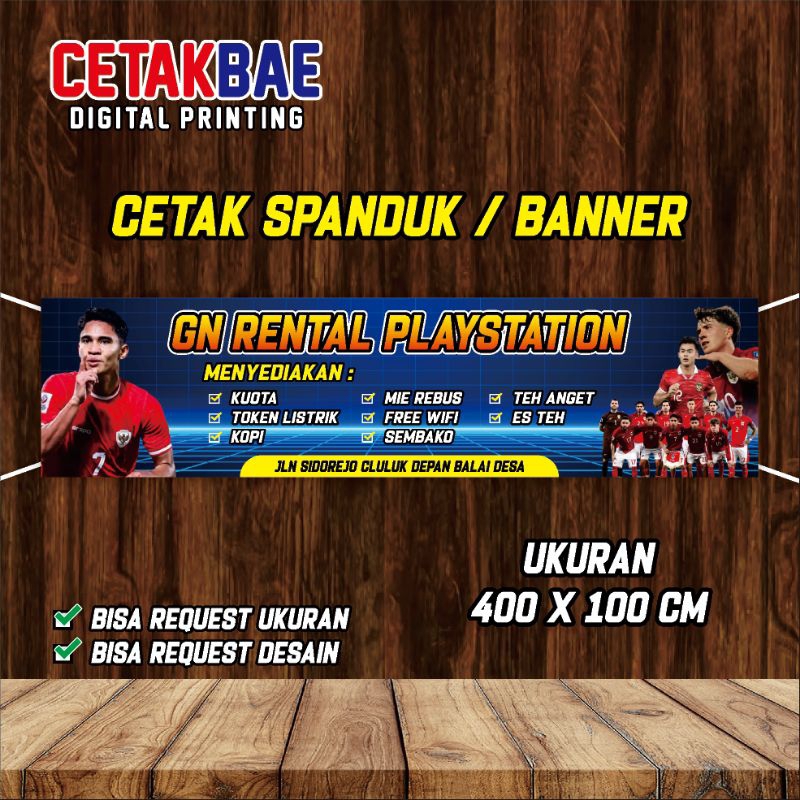CETAK SPANDUK RENTAL PS FREE DESAIN