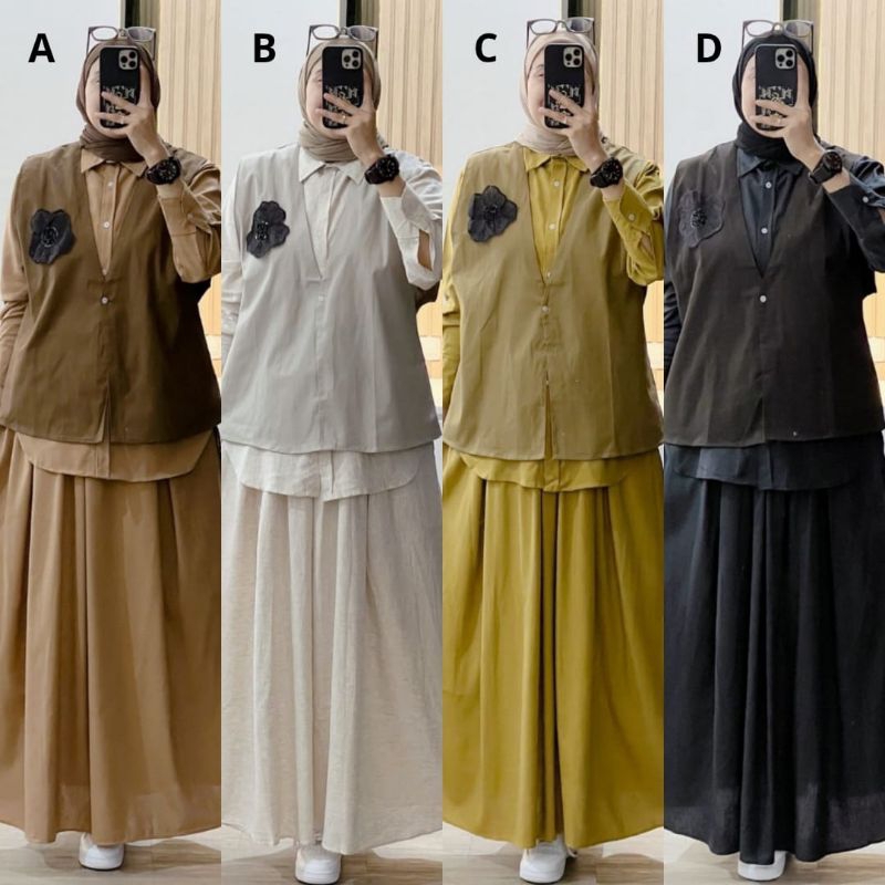 Raveline 3 Setelan Rok Wanita Original Branded By Gagil