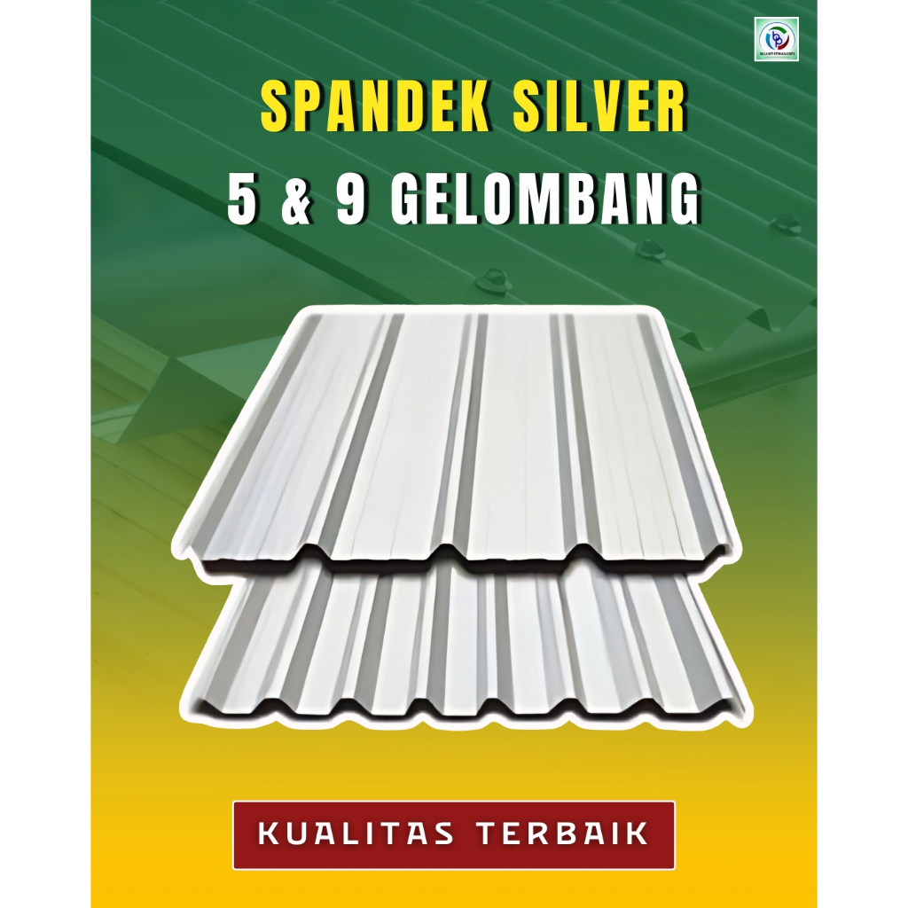 Spandek Atap Genteng 5 dan 9 Gelombang Warna Silver di Makassar