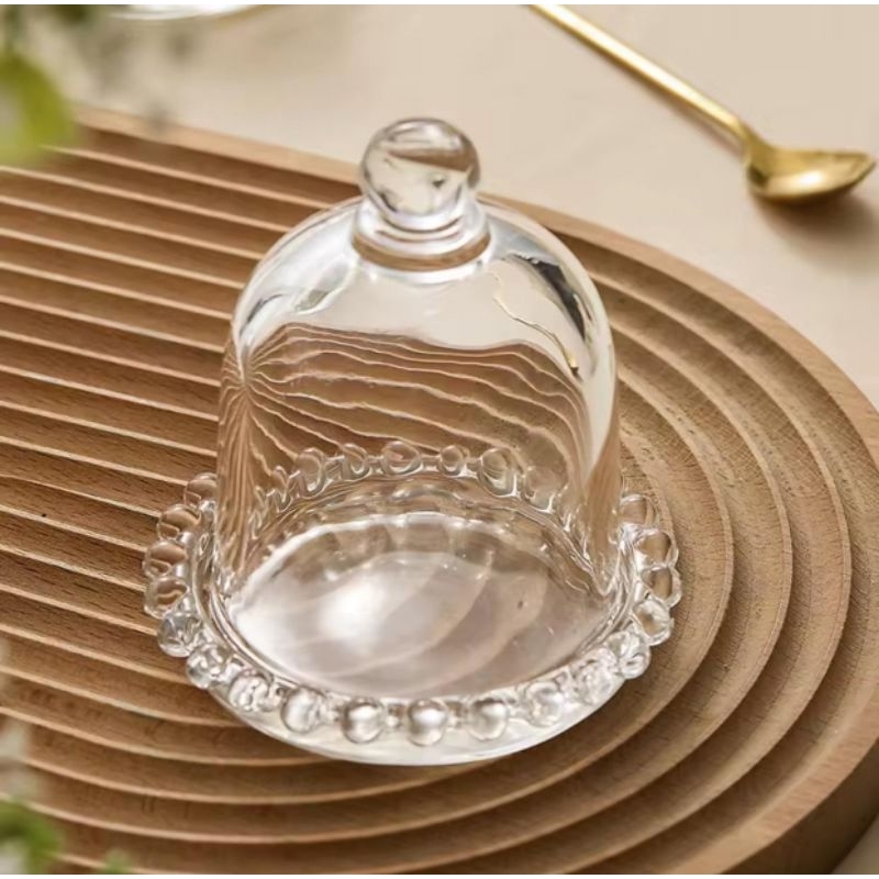 Tempat Kue Kaca Mini Aesthetic Mewah / Dekorasi Tempat Perhiasan, Kue / Tempat Kue Kaca