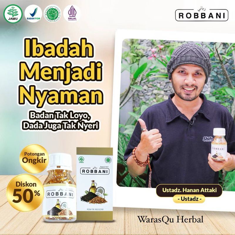 ROBBANI - Robbani Kapsul 4in 1 | Kapsul Habbatussauda Herbal Bahan Alam Plus Propolis