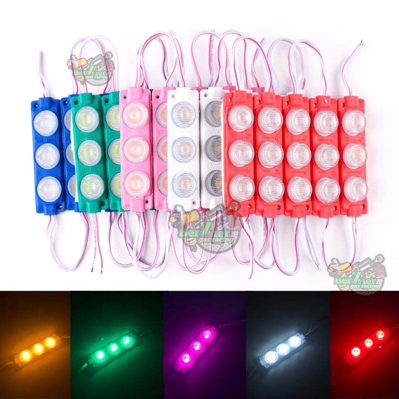 LAMPU LED MODUL 3MATA SMD 3030 12VOLT DAN 24VOLT WATERPROOF 3 MATA 12V 24V 12 V VOLT VARIASI MOBIL /