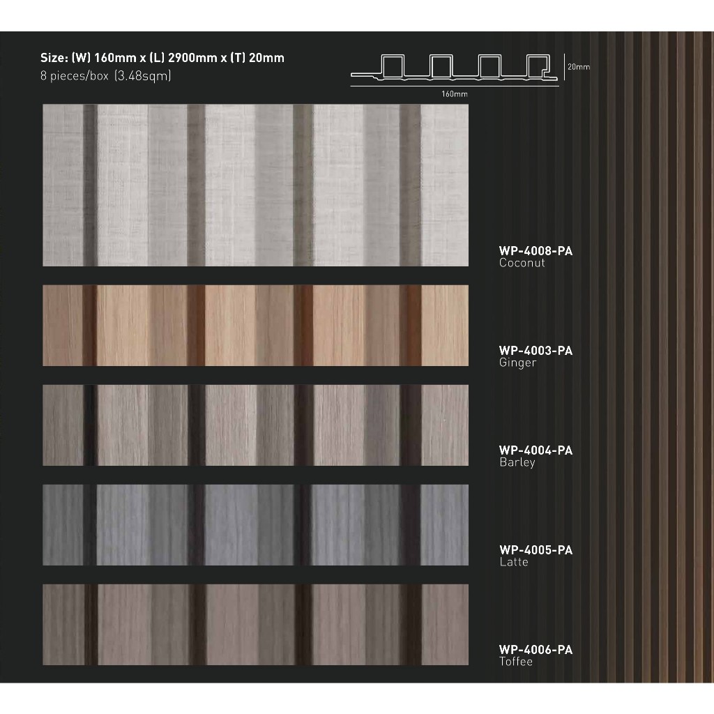 Wallpanel Taco | Wpc Deco Panel | WPC Wallpanel | Kisi-kisi | Taco Wallpanel WP 4xxx PA