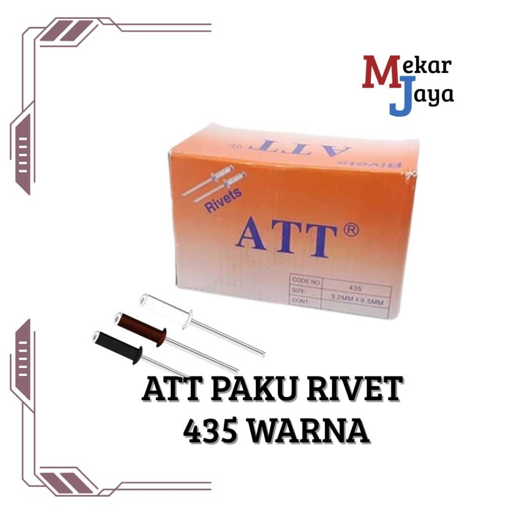 PAKU RIVET ATT 435 WARNA HITAM/PUTIH/COKLAT ISI 1000 PCS