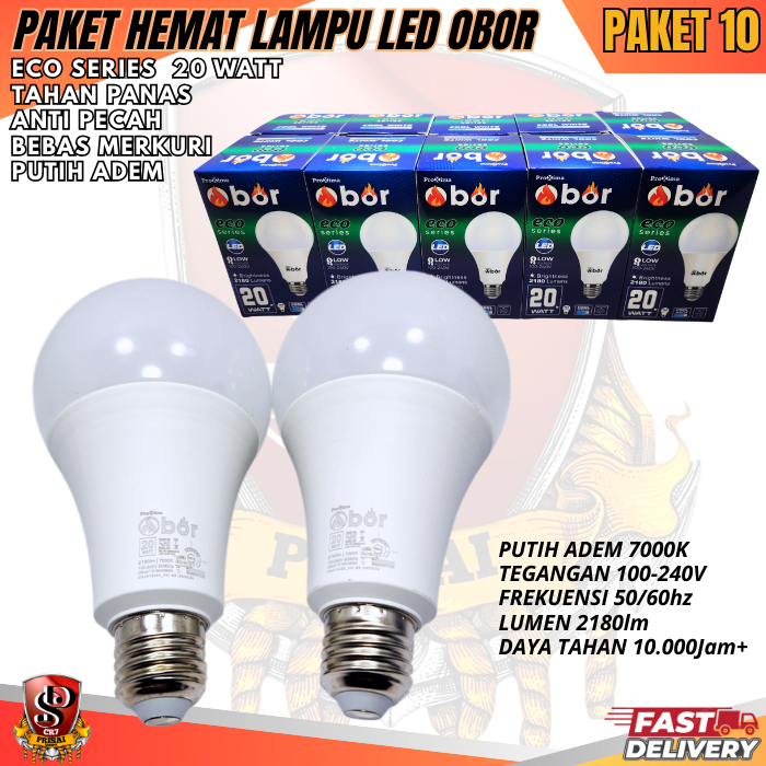 Lampu led 20 watt paket promo Harga Grosir 10 psc 20watt / bohlam lampu led 20 wat cahaya putih tera