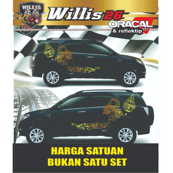Terlaris Stiker Sticker Bodi Mobil Wayang Wisanggeni Cutting Stiker Gold