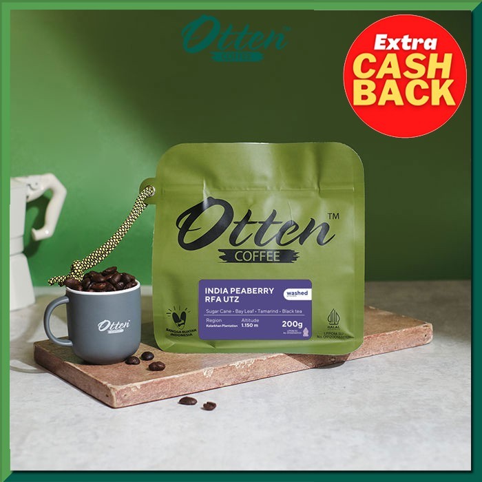 

Kopi Arabica India Peaberry RFA UTZ Kolarkhan Plantation 200g - Biji / Bubuk Kopi - Otten Coffee