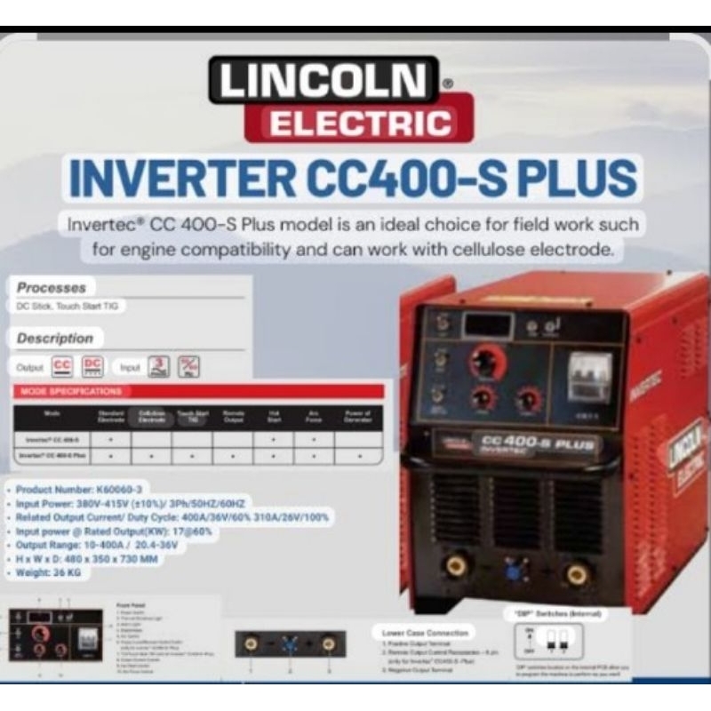 mesin las Invertec CC400-S Plus K60060-3 Lincoln Electric