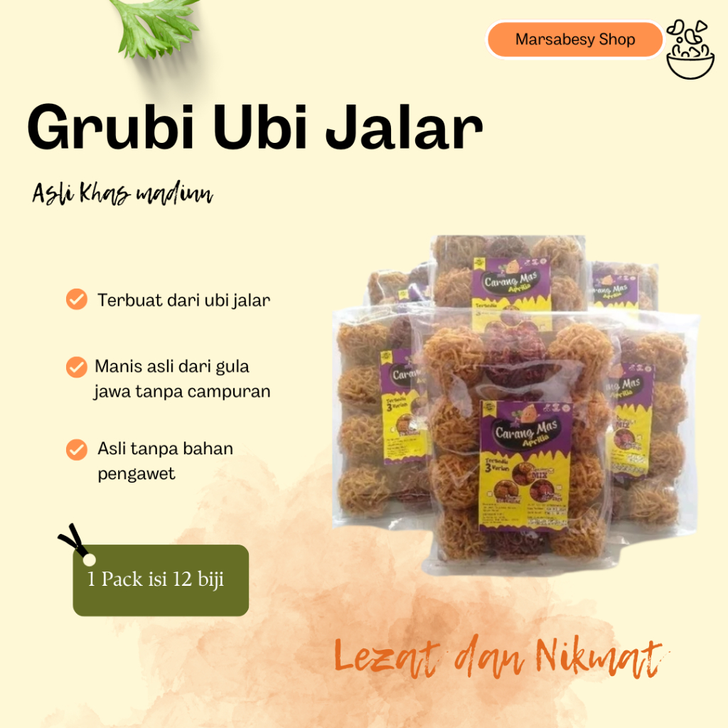 

NEW Grubi Ubi Jalar Kremes Carang Mas Walangan isi 12 Mix MURAH BERKUALITAS