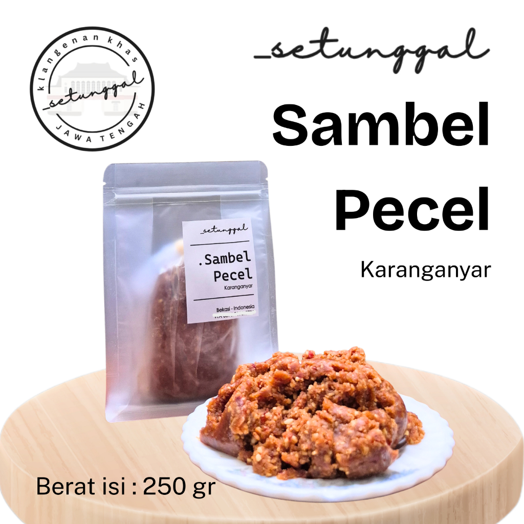 

Sambel Pecel Setunggal 250 gram khas Karanganyar Jawa Tengah - Abon , usus , klengkam , emping