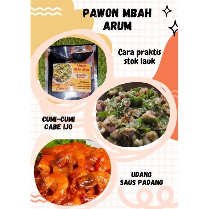 

Lacesa/Pawon Mbah Arum Lauk Cepat Saji Cumi Cabe Ijo/Udang Saus Padang Sapi Frozen