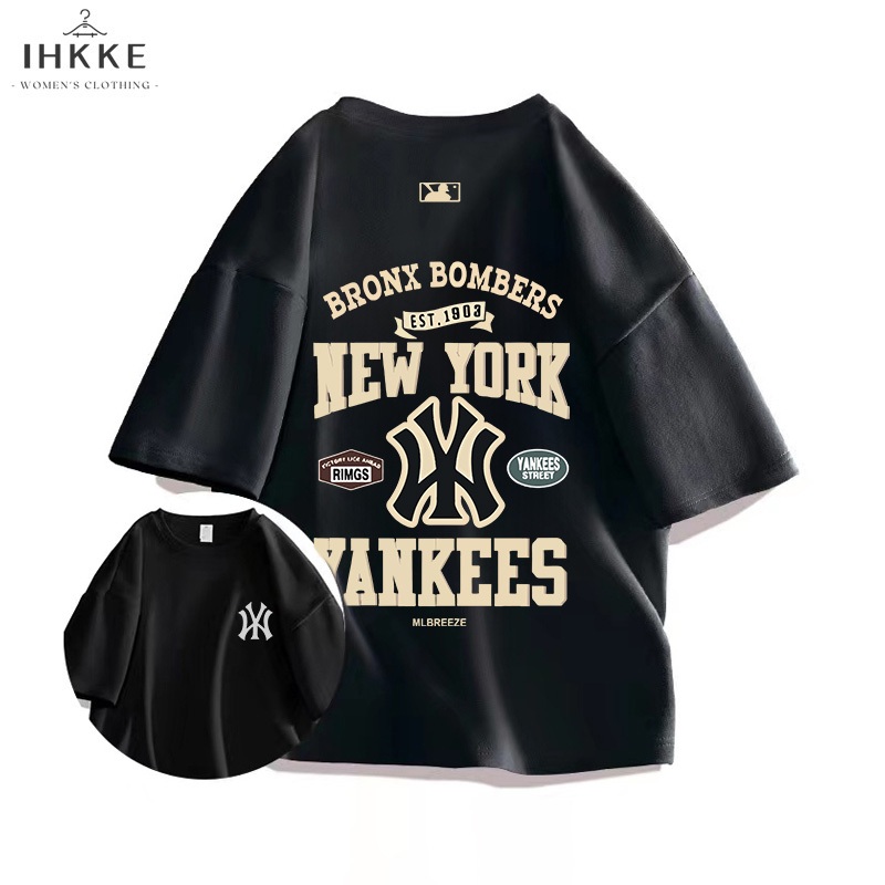 IHKKE Atasan Wanita Korea Style Kaos mlb Original 100%/Lengan Pendek Baju Mlb/100% Cotton/Baju Remaj