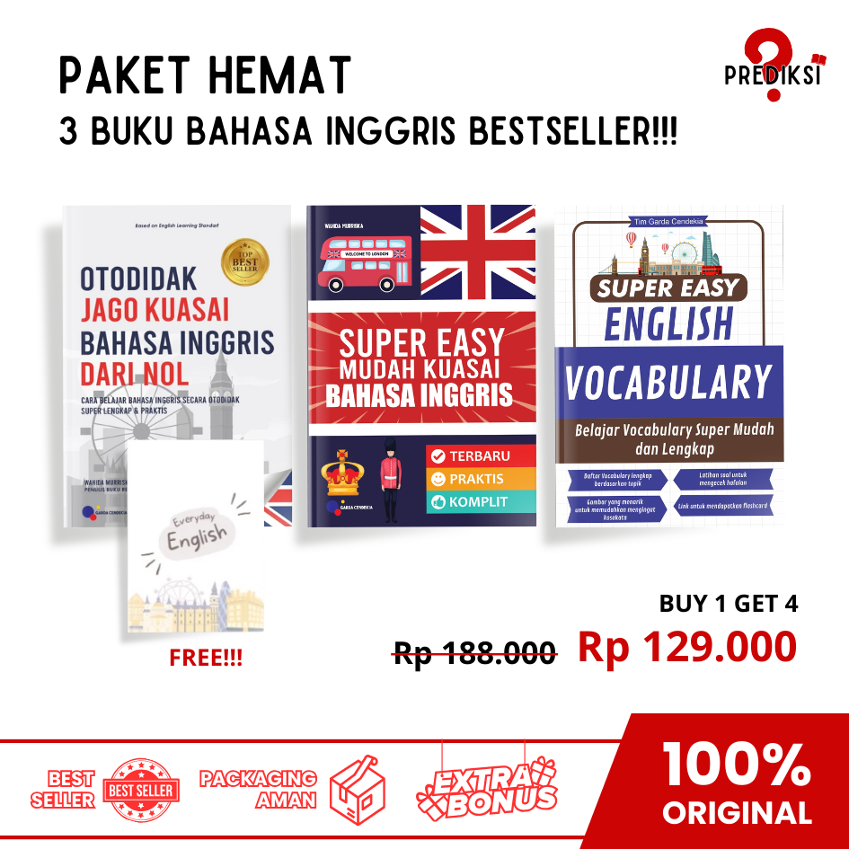 Paket Hemat Jago Bahasa Inggris Best Seller (Otodidak Jago Inggris + Super Easy Kuasai Inggris + Sup
