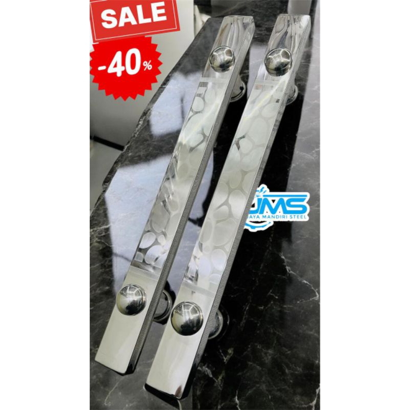 HANDLE PINTU STAINLESS KUPU TARUNG/GAGANG TARIK MODEL ELEGAN MINIMALIS PANJANG 45CM BAUT TEMBUS