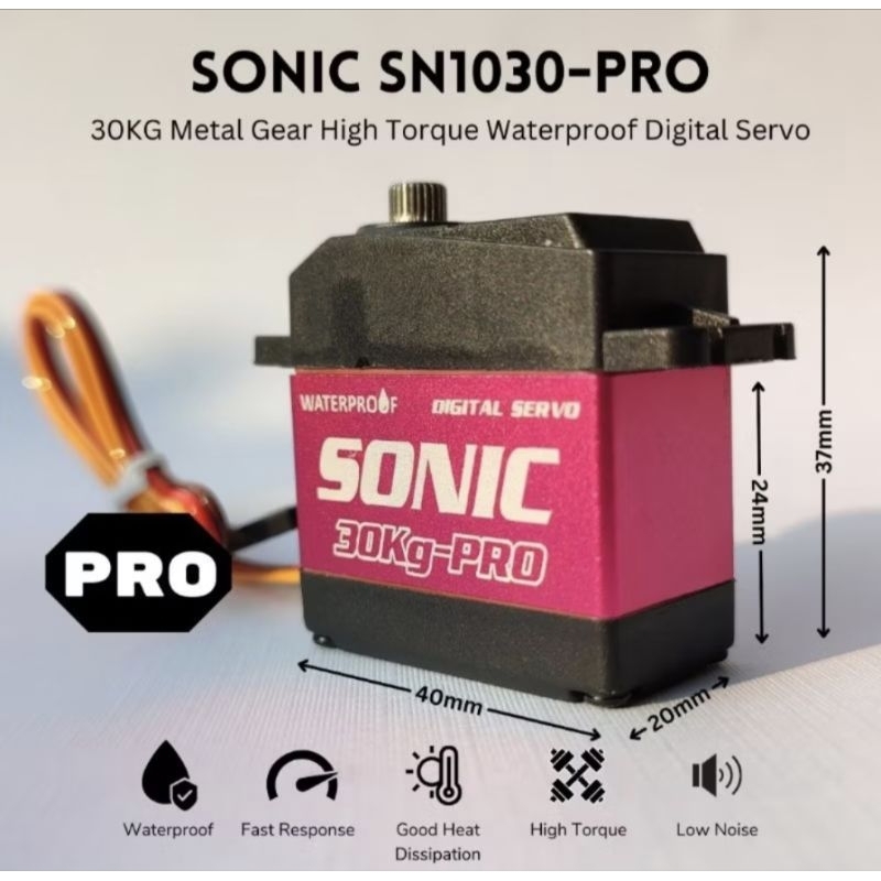 Servo 30Kg Waterproof Sonic Universal