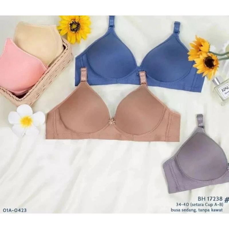 BH SPORT TANPA KAWAT || Uk 34-38 Cup A Kait 2 ||40-44 Cup B kait 3|| Tanpa Kawat Dan Busa Sedang [ B
