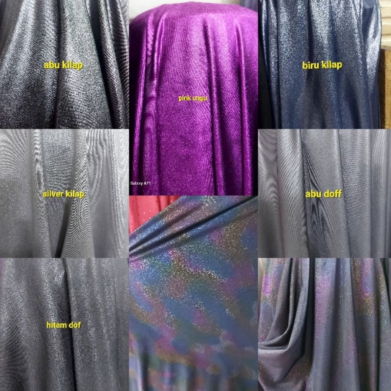 Kain spandex metallic/bahan kain spandex gliter kilap elastis