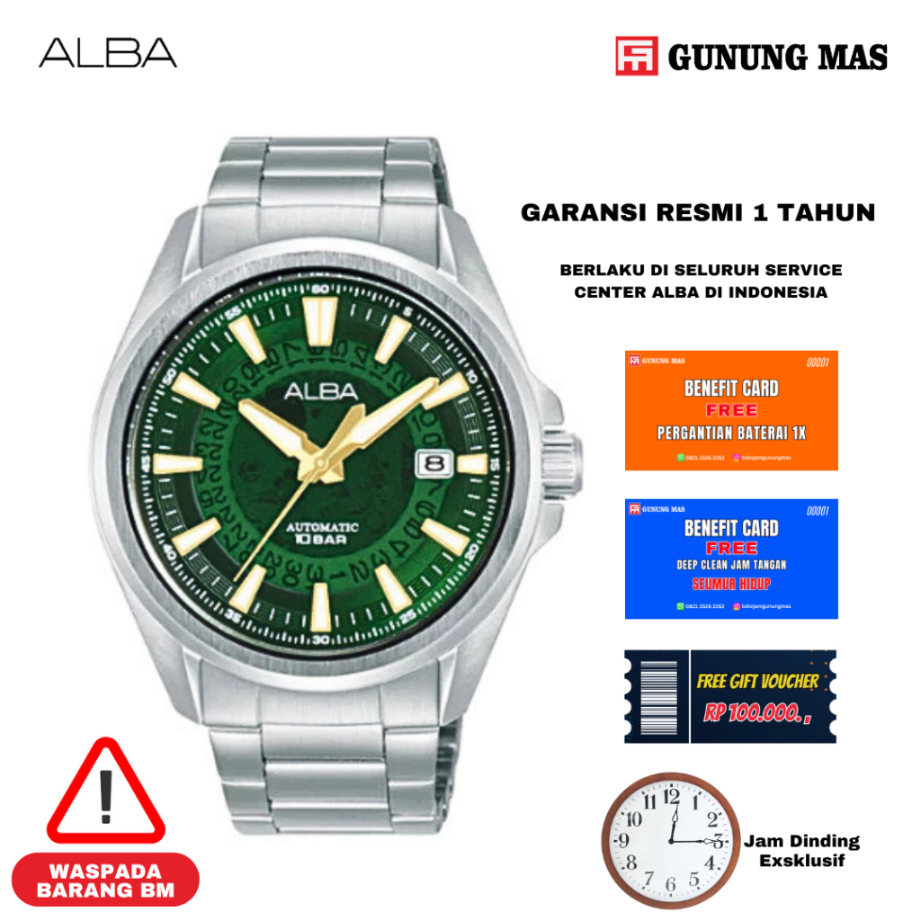 ALBA AUTOMATIC AU4027 Jam Tangan Pria 100% Original