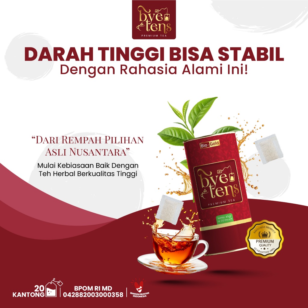 

Bye Tens Teh Celup Herbal | Obat Hipertensi Darah Tinggi Aman Tanpa Efek Samping Seledri, Mengkudu, Teh Hijau