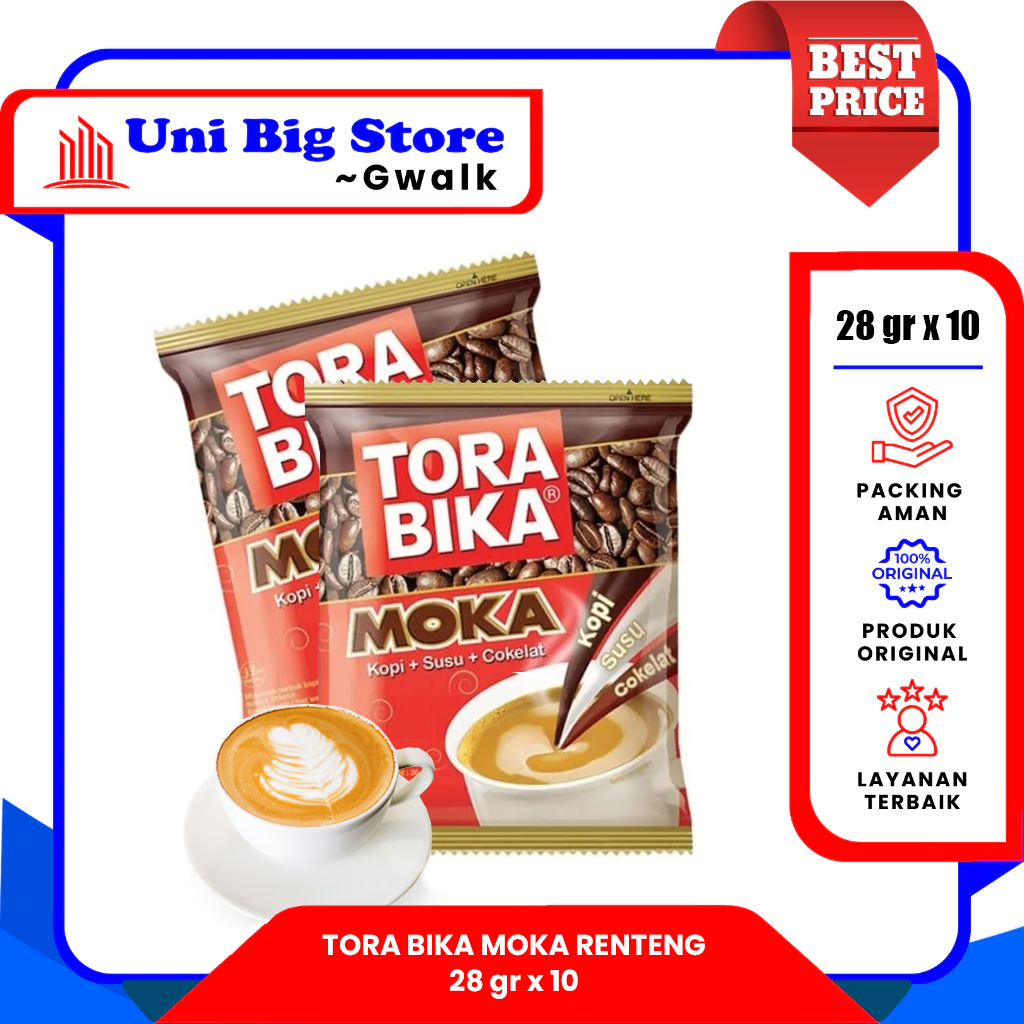 

TORA BIKA TORABIKA KOPI MOKA SUSU & COKELAT COFFEE RENTENG - (28 gr x 10 sachets)
