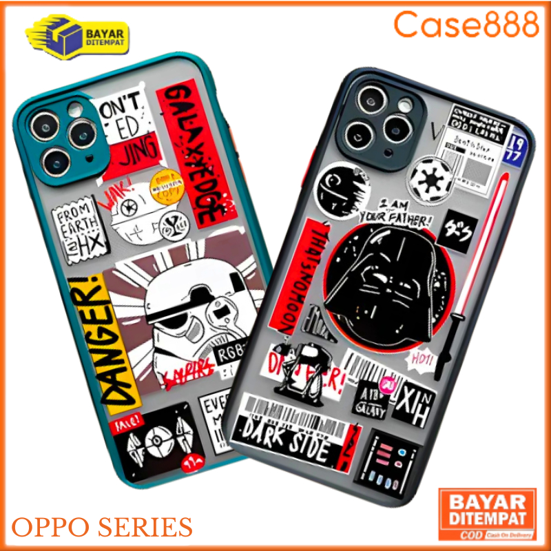 Case Oppo A5S A7 A11K A12 A16 A16E A16K A16S A54 4G A55 A95 F9 casing dove candy Hybrid Motif Star W