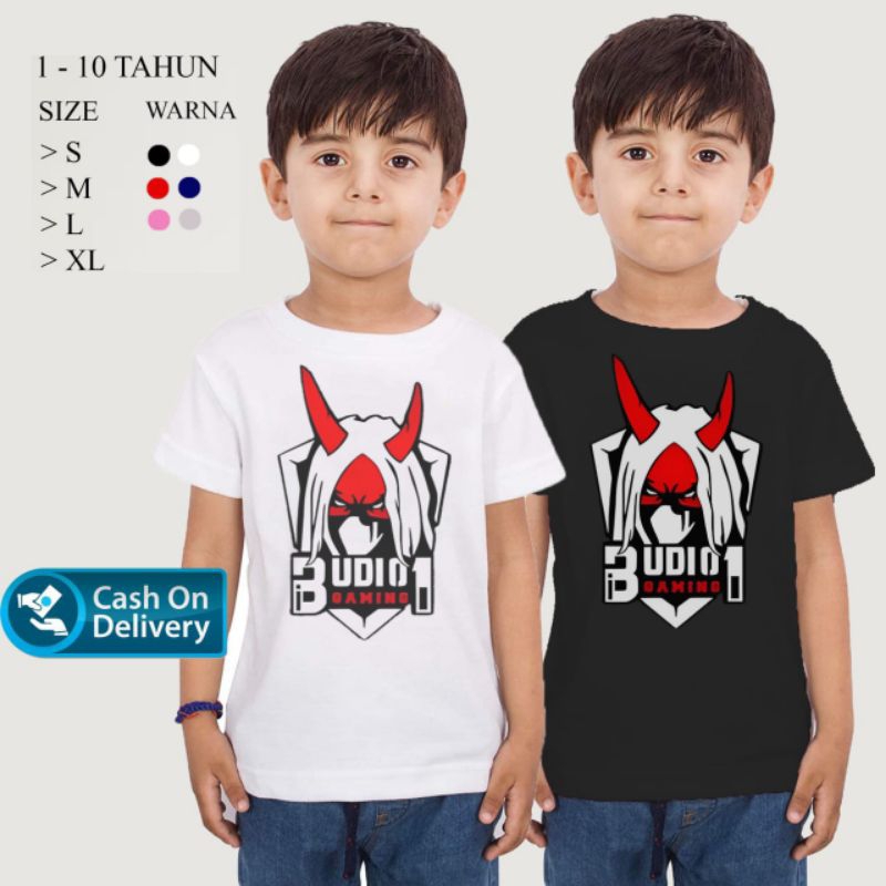 Baju Kaos Budi Gaming 01 Budi 01 Gaming Free Fire FF Anak Anak laki-laki Perempuan Usia 2-13 Tahun