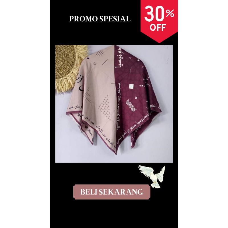 Hijab segi empat terbaru  Tholabul ilmi/kerudung santri motif arab pegon al ilmu/Hijab segi empat pr